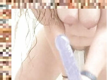 Steaming hot Wild Lil-Ryda getting Wet in shower time fun