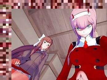 Futa crossover Zero Two X Monika Taker POV