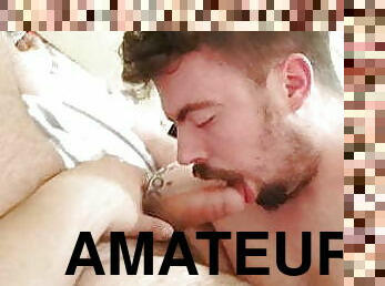 masturbación, amateur, polla-enorme, gay, pareja, español, oso, chupando