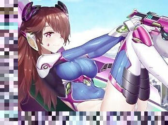 Overwatch d.va Masturbates and cums hard with toy. (dva, d va)