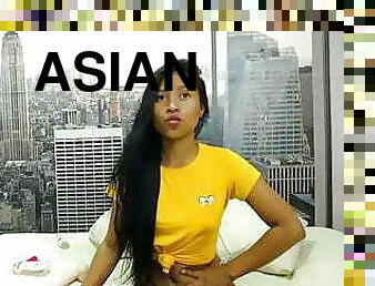 asiático, masturbação, orgasmo, cona-pussy, esguincho, dedos, webcam
