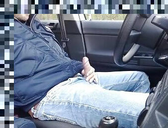 Preview video of public wanking in the car
