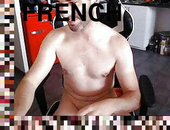 papá, masturbación, amateur, polla-enorme, gay, francés, webcam, papi