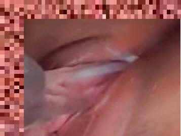 Thick latina masturbating with big dildo