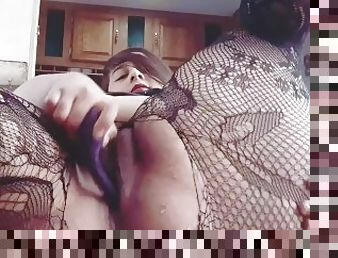 Stoned and Horny BBW Arab plays with herself until she squirts for the camera