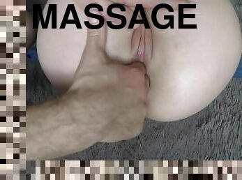 Sensitive pussy massage by my boyfriend with love, tender fingering, my body is shaking, wet drool