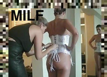 Helena Price & Nikki Brooks Behind The Scenes Making Stockings and Corsets Look Hot