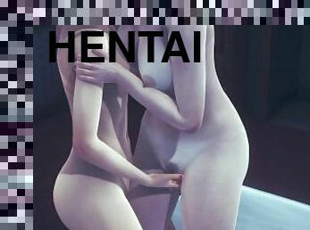 Attack On titans Yuri Hentai - Annie & Mikasa Lesbian Sex cunnilingus & Fingering
