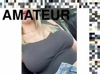the girl could not wait and began to masturbate my dick in the car