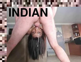 Face fucking Indian girl in different positions