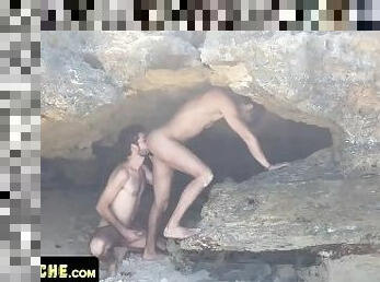 Amateurs Latinos Rob Silva & Ken Almost Got Caught Fertilizing Their Asses On The Beach