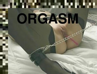 orgasme, fisse-pussy, legetøj, bdsm, bundet, sperm