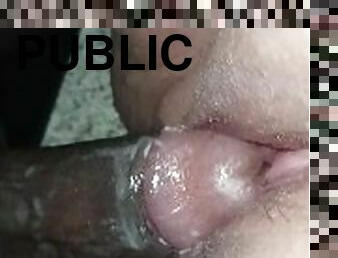 BBW takes BBC like a champ in public bathroom