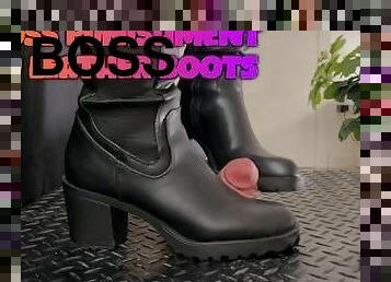 Boss Cock Crushing in Leather Boots - Bootjob, Shoejob, Ballbusting, CBT, Trample, Trampling