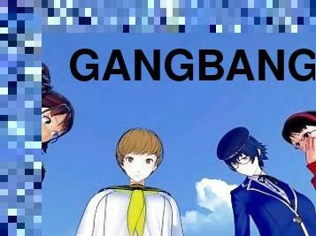 Persona 4 futa girls gangbang Chie,Yukiko,Rise&Naoto Taker POV