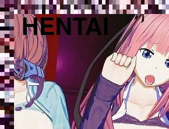 Quintessential Quintuplets - Miku X Nino Threesome Hentai