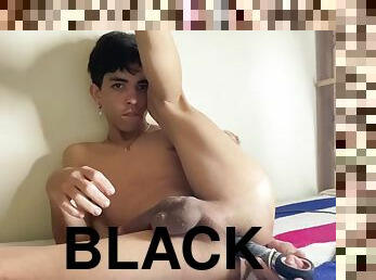BLACK COCK VIBRATING IN THE ASS OF A HARD YOUNG BOY