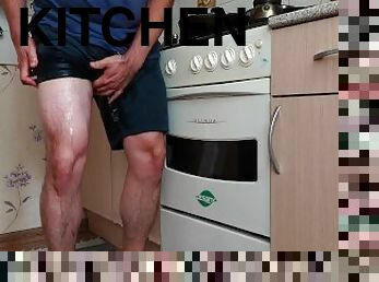 desperate pee in the kitchen