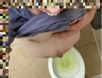 Peeing In Public Toilet Overhead Shot BlondNBlue22 Sexy Young Male Pee Fetish