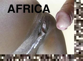 African slut fucked by white dude and cum inside