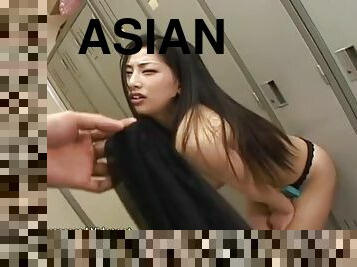 Asian hot secretary cant control herself