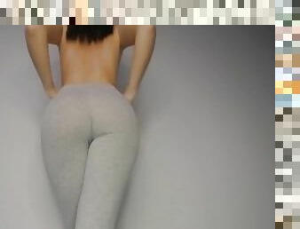 Try-On Haul TIGHT Yoga Pants and Shows Perfect Tight Ass and Pussy