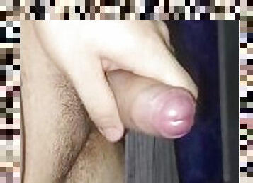 Horny dick cum in hand