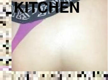 Sexy lightskin teen get bent over in the kitchen…..