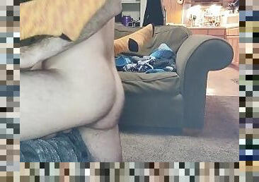 Daddy shows off his hairy cheeks during accidental recording...creampie at the end