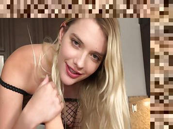 4k Is In A Fishnet Catsuit While She Blows A Dildo With Kenna James