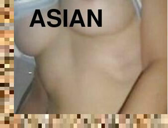 asiatisk, store-pupper, amatør, babes, tenåring, alene