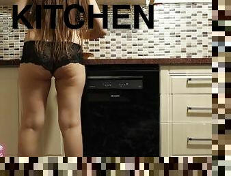Sexy hot girl is cooking in the kitchen part 8