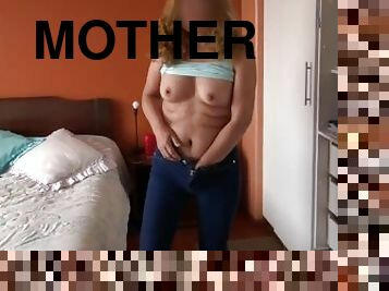 Latin mother before fucking shows off very hot and starts to touch her hairy pussy