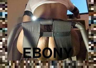 Worship ebony ass in sex chair