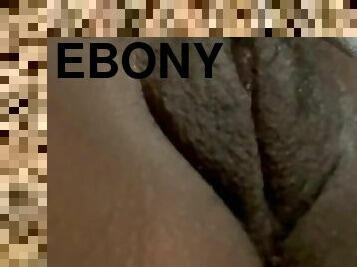 *started period* ebony teen masterbates wet pussy