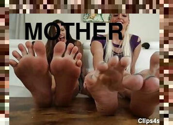 escravo, pés, suja, mãe-mother