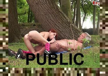 Public Swinger - Old Naked Man In Forest Fuck Skinny Teen