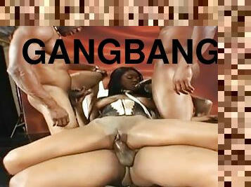 Gangbanged Ebony Babe Sucking Black Cocks