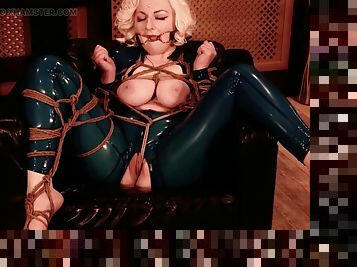 Shibari Bondage with Gag MILF in Latex Free Porn Video