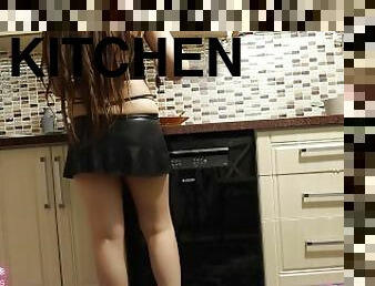 Sexy hot girl is cooking in the kitchen part 31