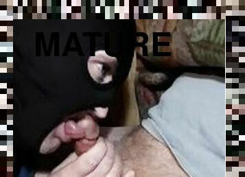 Handsome married silver fox visits gloryhole agian to shoot his load Pt 1