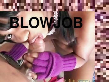 Hot Latina Tobie Teen rubs pussy Blowjob Slut