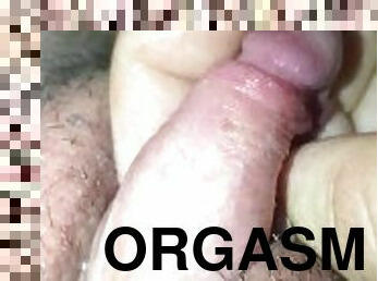 Close-up of pulsating orgasm - Big FTM cock