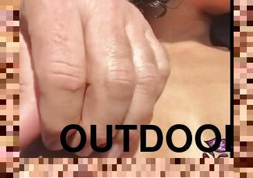 Outdoor tease with Player A