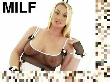 Hot blonde milf with big tits fucks black cock in hot moms pussy