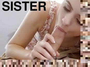 Found Step-sisters porn videos then swallows my cum after blowjob