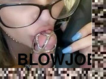 Teasing him with a Caged BlowJob & Vibrator to his Blue Balls Short Pt.1