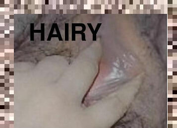 Fingering my hairy wet pussy