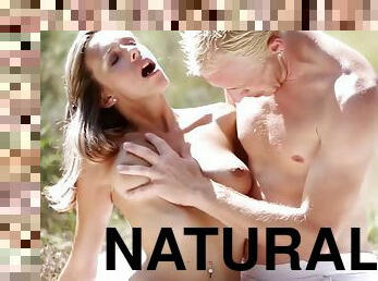 Natural tits tracy moaning when ravished doggystyle outdoor
