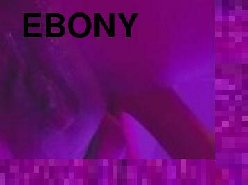 Ebony squirts on camera